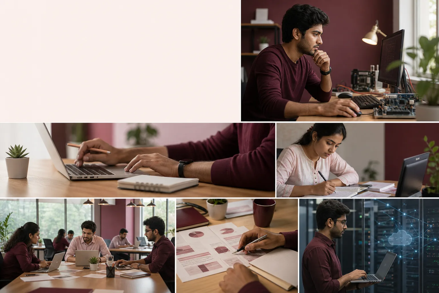 Professional in India concentrating on a technical learning project